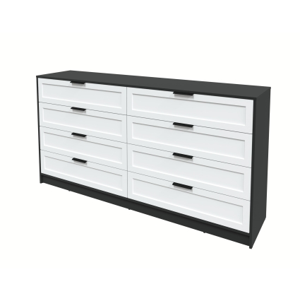 Kомод Тренд КТ-К197 (Антрацит ЛДСП/ Белый ЛМДФ) Ш1965 В1020 Г451